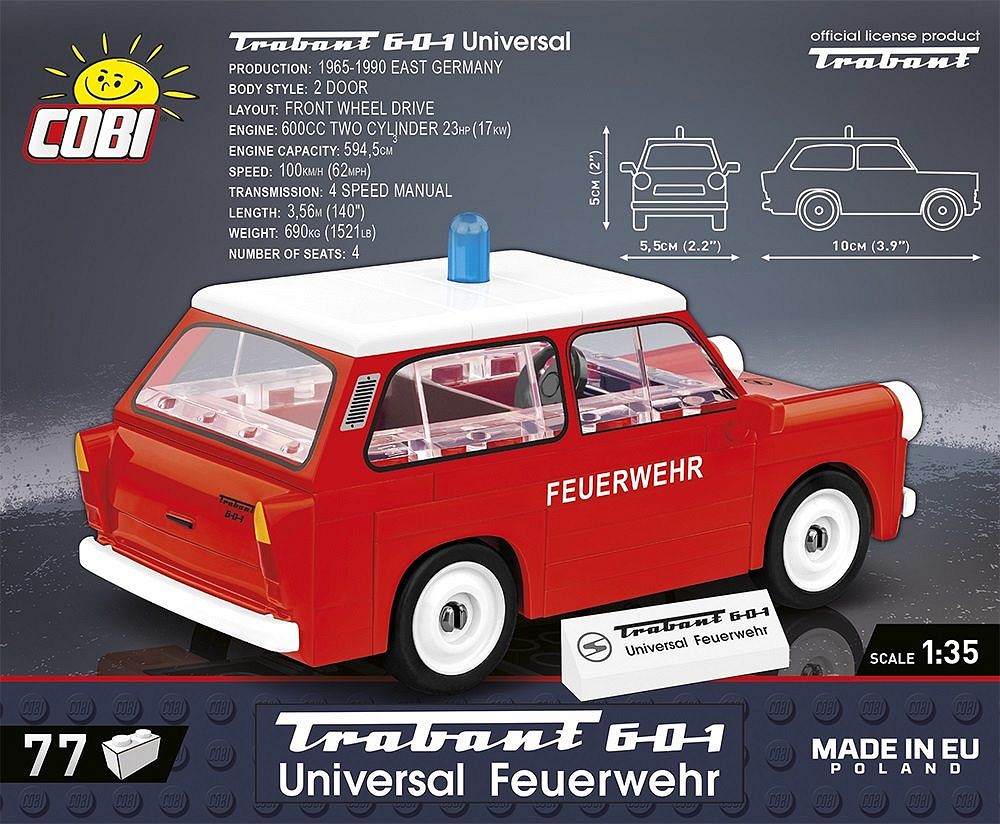 COBI 24541 Voiture de police TRABANT 601 Précommande